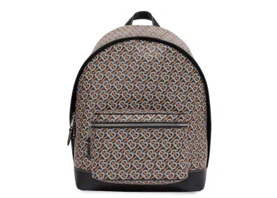 Pre-owned Burberry Women's  Tb Monogramprint Backpack In Black