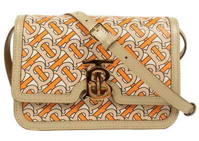 Pre-owned Burberry Women's  Tb Shoulder Bag Monogram Small In Beige/orange