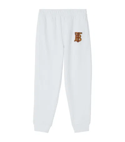 Pre-owned Burberry Women's  Tiger Tb Monogram Motif Sweatpants In White