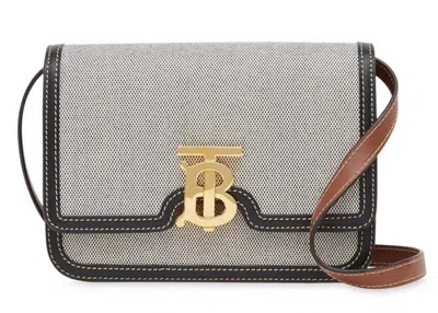 Pre-owned Burberry Women's  Tritone Tb Small Crossbody In Grey In Gray