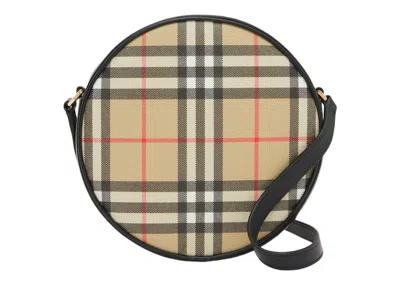 Pre-owned Burberry Women's  Vintage Check And Leather Louise Crossbody Bag In Archive Beige/black