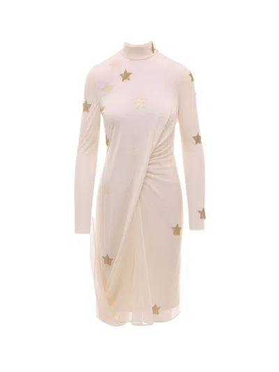 Pre-owned Burberry Women's  Woman Draped Viscose And Silk Dress In Beige