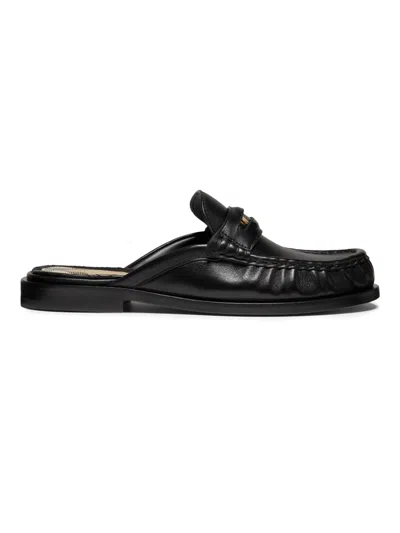Burberry Women's Cadet Leather Mules In Black
