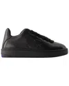Burberry Women's Calfskin Leather Lf Box Sneaker (authentic Pre-loved) In Black
