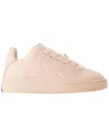 Burberry Women's Calfskin Leather Lf Box Sneaker (authentic Pre-loved) In Pink
