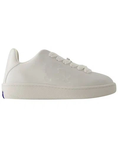 Pre-owned Burberry Women's Calfskin Leather Lf Box Sneaker (authentic Pre-loved) In White