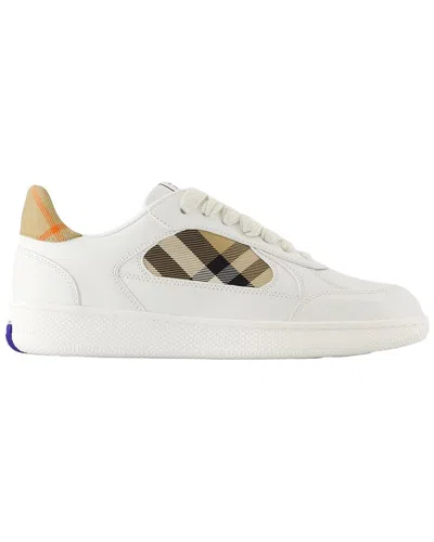 Pre-owned Burberry Women's Calfskin Lf Terrace Mix Sneaker (authentic Pre-loved)