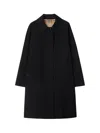 Burberry Gabardine Mid-length Camden Heritage Car Coat In Black