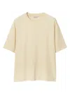 Burberry Logo Embroidered Cotton T-shirt In Calico