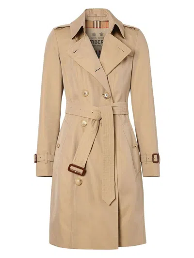 BURBERRY WOMEN'S CAPPUCCINO COTTON TRENCH COAT