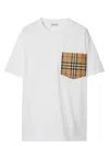 Burberry Women White Jersey Checked Twill-trimmed Cotton-jersey T-shirt Tee Shirt In White