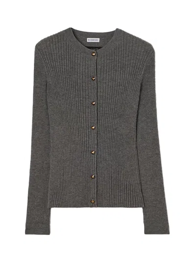 Burberry Women Cashmere Cardigan Grey Mel In Gray