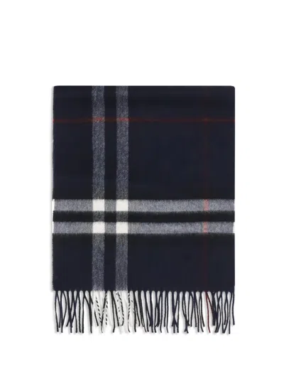 Burberry Women Cashmere Check Scarf In Blue