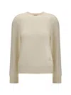 Burberry Cream Cashmere Cashmere Sweater In Multi