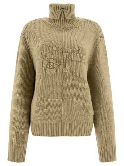 Burberry Women Cashmere Sweater With Ekd In Brown