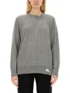 Burberry Cashmere Sweater With Unique Kilt Pin Detail In Gray