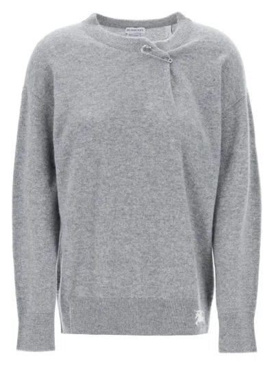 BURBERRY WOMEN'S CASHMERE SWEATER WITH KILT PIN