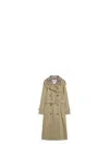 Burberry Castleford Check Collar Water Resistant Gabardine Trench Coat