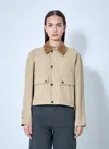 Burberry Beige Cropped Cotton Jacket In Neutral