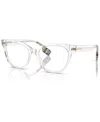 Burberry Women's Cat Eye Eyeglasses, Be2375 51 In Transparent
