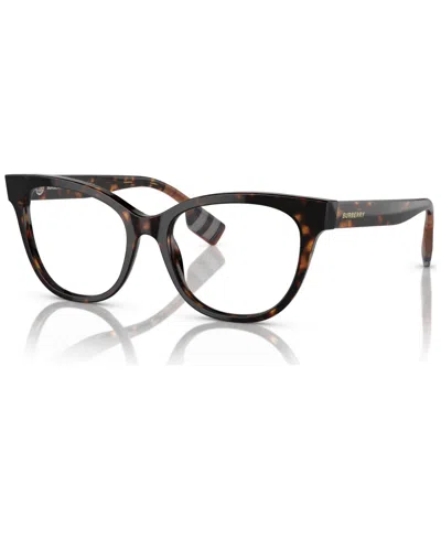 Burberry Women's Cat Eye Eyeglasses, Be2375 53 In Dark Havana