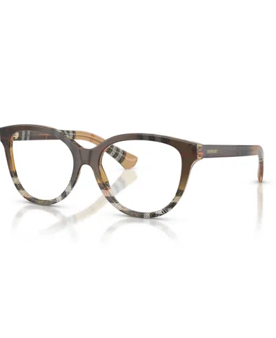 Burberry Women's Cat Eye Eyeglasses, Be2456 In Brown