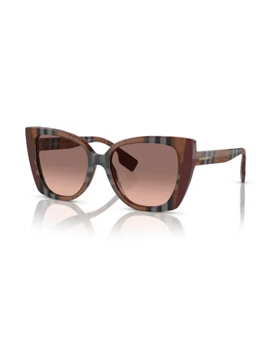 Burberry Women's Cat Eye Meryl Sunglasses, Be4393 In Brown