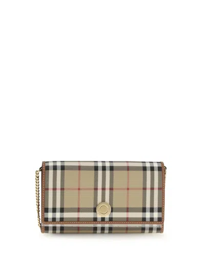 Burberry Women Chain Wallet In Neutral
