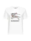 Burberry Women Chalk Cotton Ekd Sketch T-shirt In White