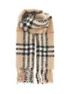Burberry Women Check Alpaca And Wool Blend Bouclé Scarf In Neutral