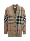 Burberry Women Check Archive Wool Sweater In Gray