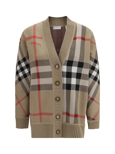 Burberry Women Check Archive Wool Sweater In Brown