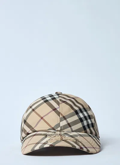 Burberry Women Check Baseball Cap In White