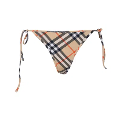 Burberry Women Check Bikini Slip In Gold