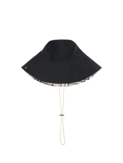 Burberry Women Check Brim Gabardine Bucket Hat