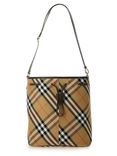 Burberry Women Check Bucket Bag In Brown