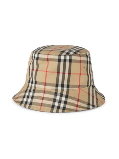 Burberry Women's Check Bucket Hat In Archive Biege
