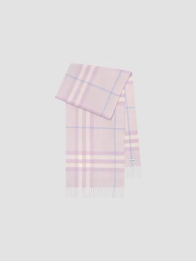 Burberry Women's Check Cashmere Scarf In Powder Purple