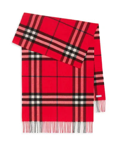 Burberry Women's Check Cashmere Scarf In Scarlett