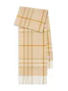 Burberry Women's Check Cashmere Scarf In White