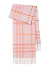 Burberry Women's Check Cashmere Scarf In White