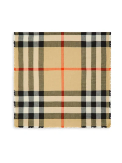 Burberry Women's Check Cashmere-silk Scarf In Sand
