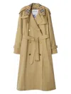 Burberry Castleford Check Collar Water Resistant Gabardine Trench Coat