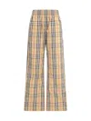 Burberry Women Check Cotton Pants In Multi