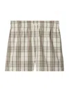 Burberry Cotton Check Drawstring Shorts
