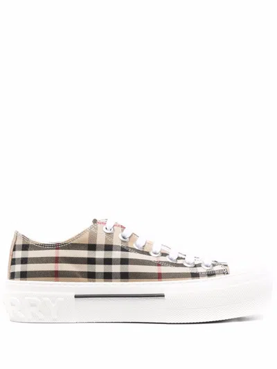 Burberry Women Check Cotton Sneakers