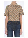 Burberry Check Cropped Shirt In Brown