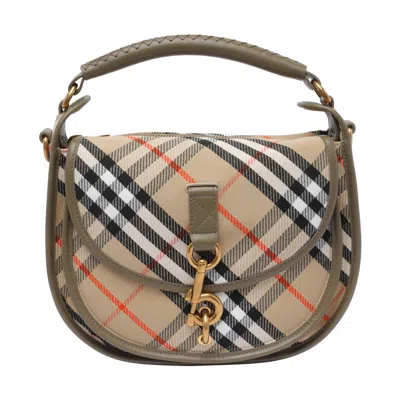 Burberry Women Check Crossbody Bag With Clip B