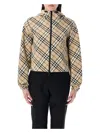 Burberry Women Archivio Check Waterproof Jacket In Alabaster Ip Check