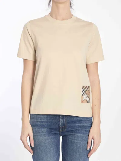 BURBERRY BURBERRY WOMEN CHECK LABEL T-SHIRT